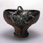 初代宮川香山『高取釉渡蟹水盤』