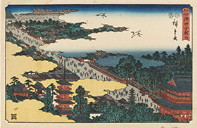 歌川広重『江戸名所　浅草金龍山』当館蔵