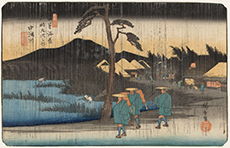 初代歌川広重『木曽海道六拾九次之内 中津川』当館蔵