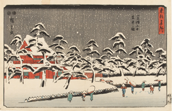 歌川広重『東都名所　芝増上寺雪中之図』当館蔵