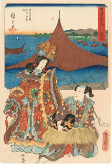 歌川広重、三代歌川豊国『雙筆五十三次　桒名』当館蔵