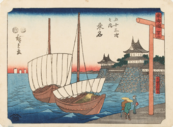 歌川広重『東海道 四十二 五十三次之内 桒名』当館蔵