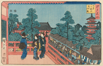 歌川広重『江戸名所 浅草金龍山境内の図』当館蔵