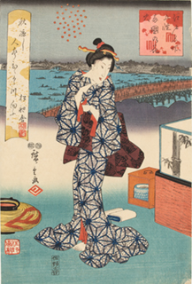 歌川広重『江戸名所五性　両國乃花火』当館蔵