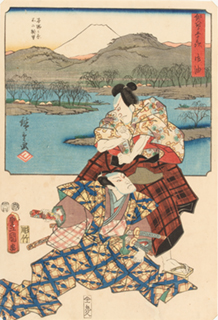 歌川広重、三代歌川豊国『雙筆五十三次　御油』当館蔵