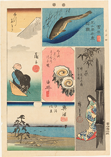 歌川広重『東海道張交圖會東海四 原 吉原 蒲原 由井 興津』